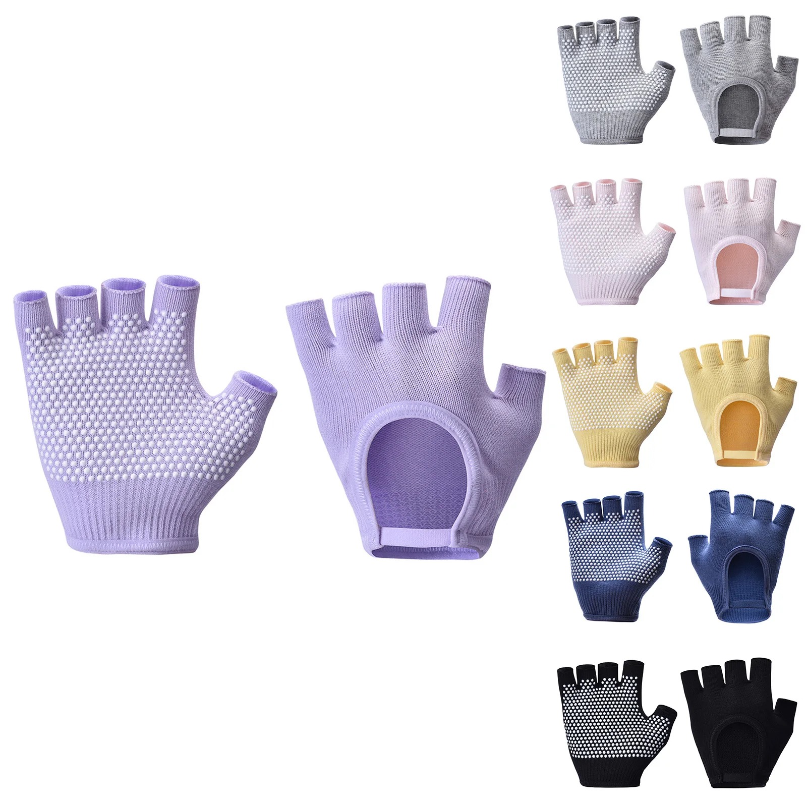 Pilates Yoga Aerial - Rutschfeste Aerial-Yoga-Handschuhe für Damen, Sportliche Halbfinger-Handschuhe