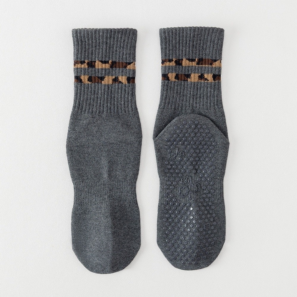 Pilates Yoga Youtube - Baumwoll-Pilates-Socken für Damen, atmungsaktiv, hochelastisch, Leopardenmuster,