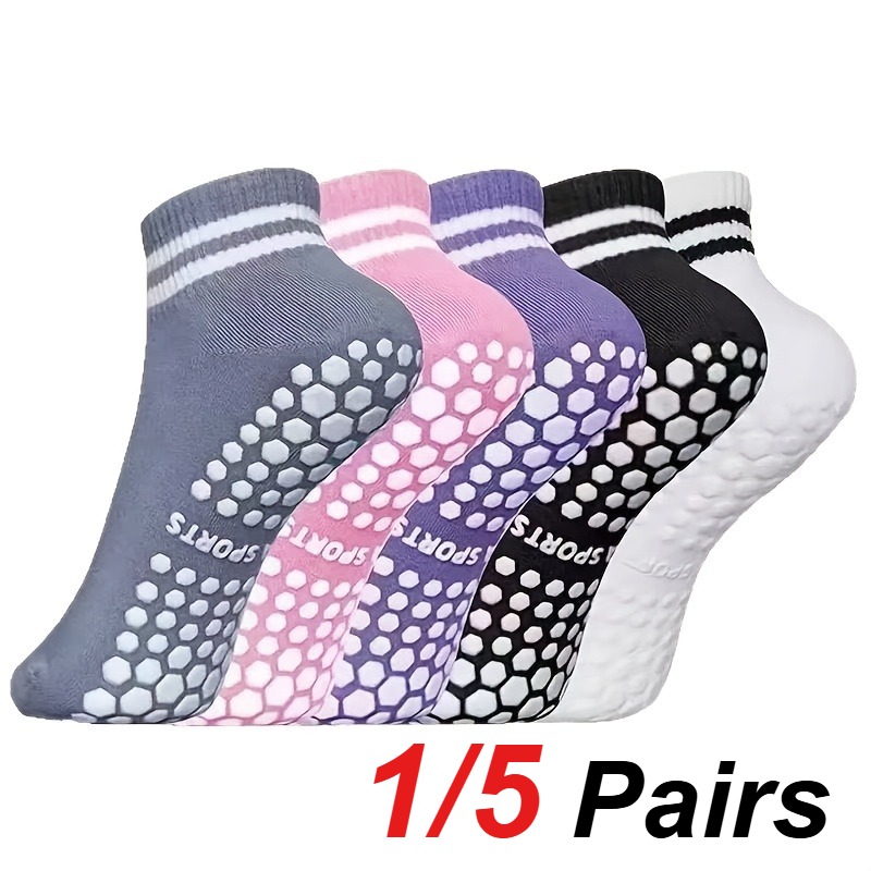 Pilates & Yoga Reversible Mockneck Sweatshirt - 1/5 Paar Damen-Silikon-Anti-Rutsch-Socken für Pilates, Yoga,