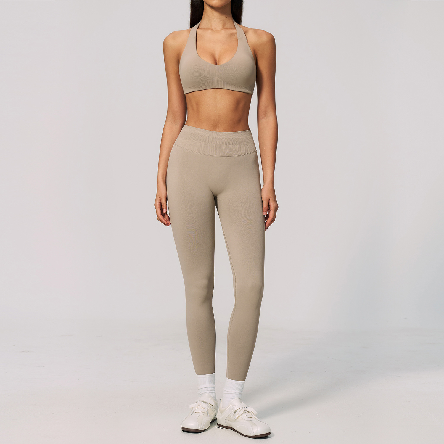 Nahtloses geripptes 2-teiliges – Pilates Yoga Logo Bewertung und Preis